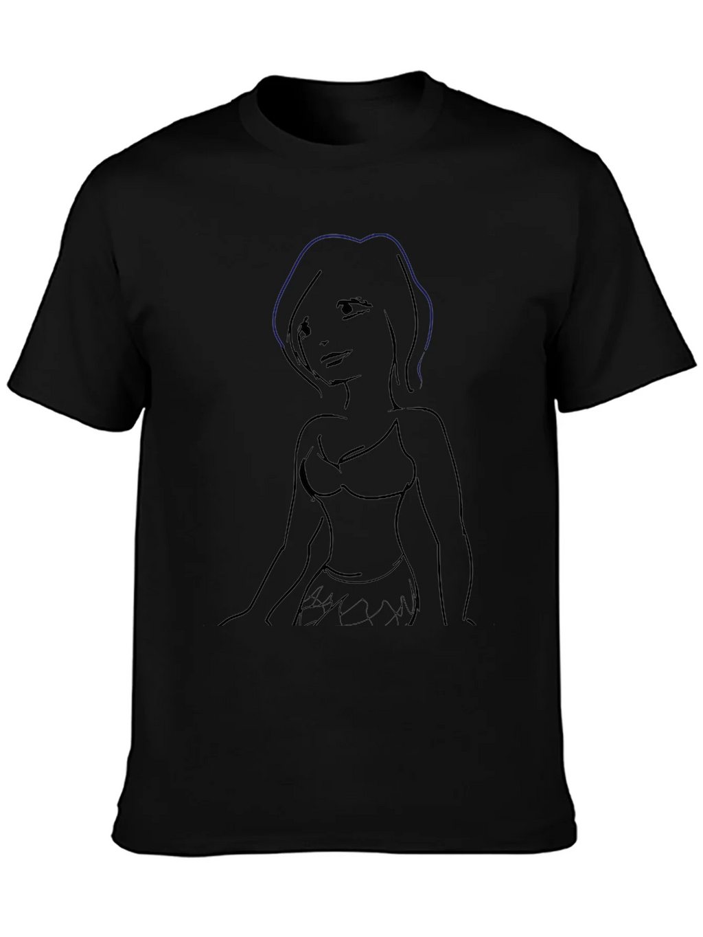 Sketch-Style Womans Silhouette Graphic Tee product image 6