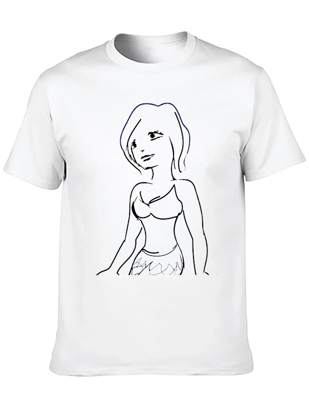 Sketch-Style Womans Silhouette Graphic Tee product image 12