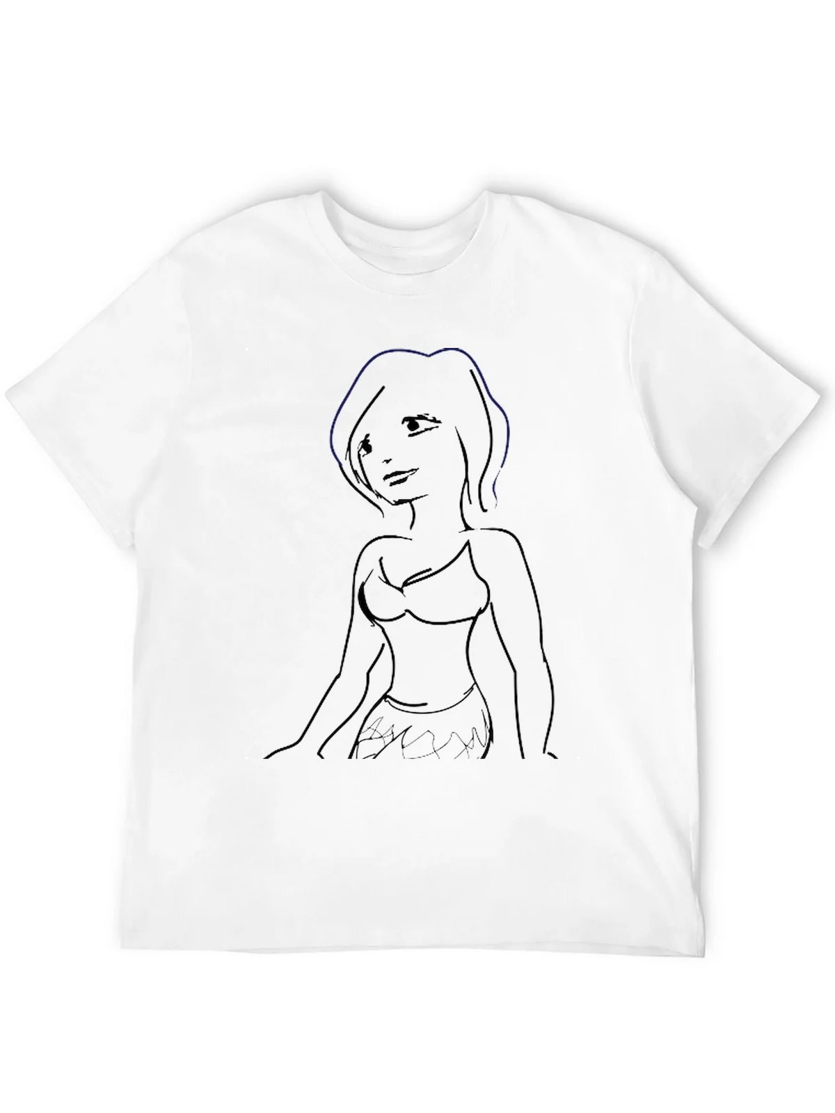 Sketch-Style Womans Silhouette Graphic Tee product image 3