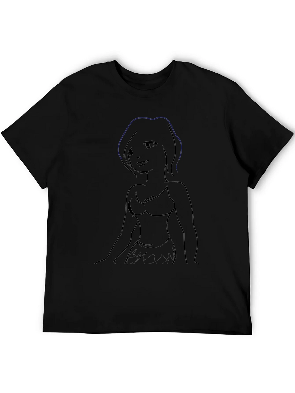 Sketch-Style Womans Silhouette Graphic Tee product image 8
