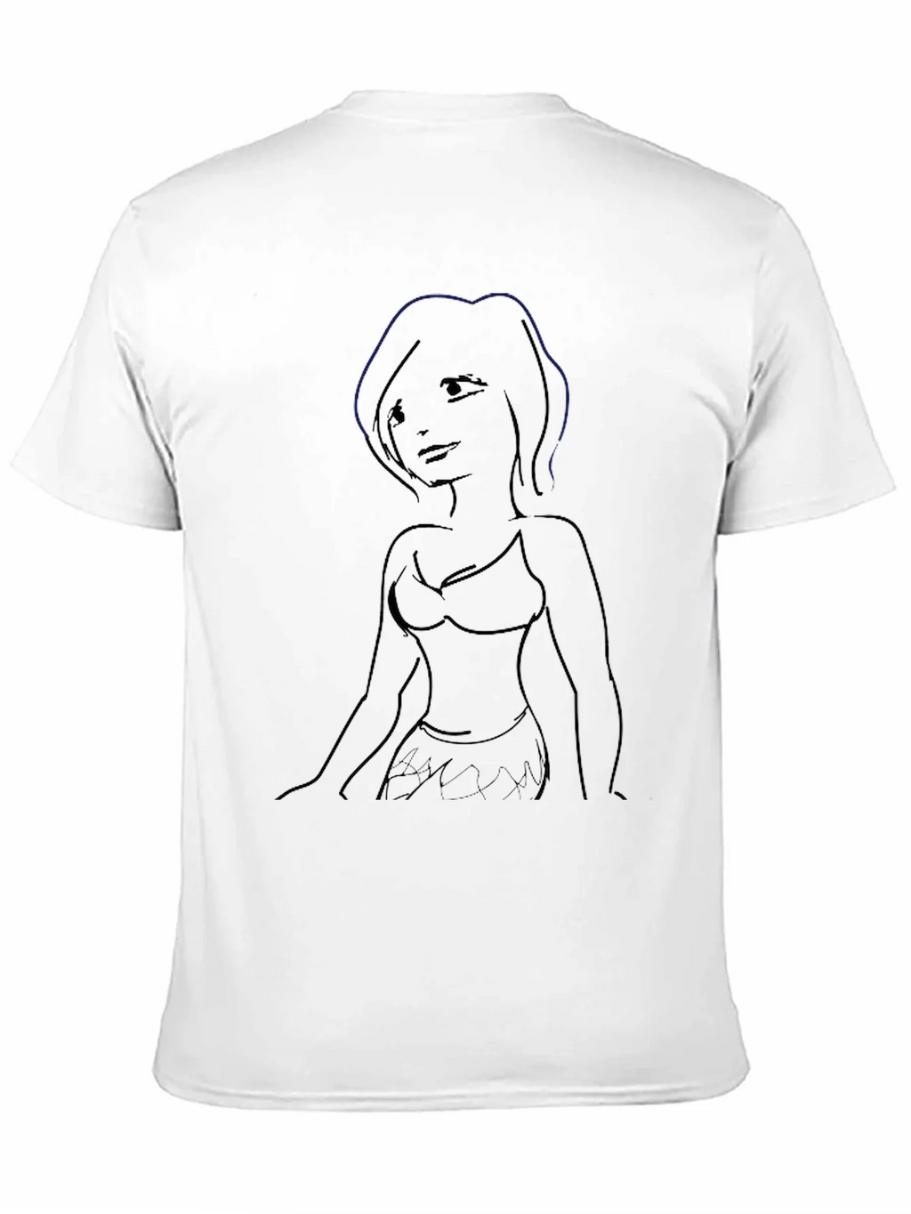Sketch-Style Womans Silhouette Graphic Tee product image 2