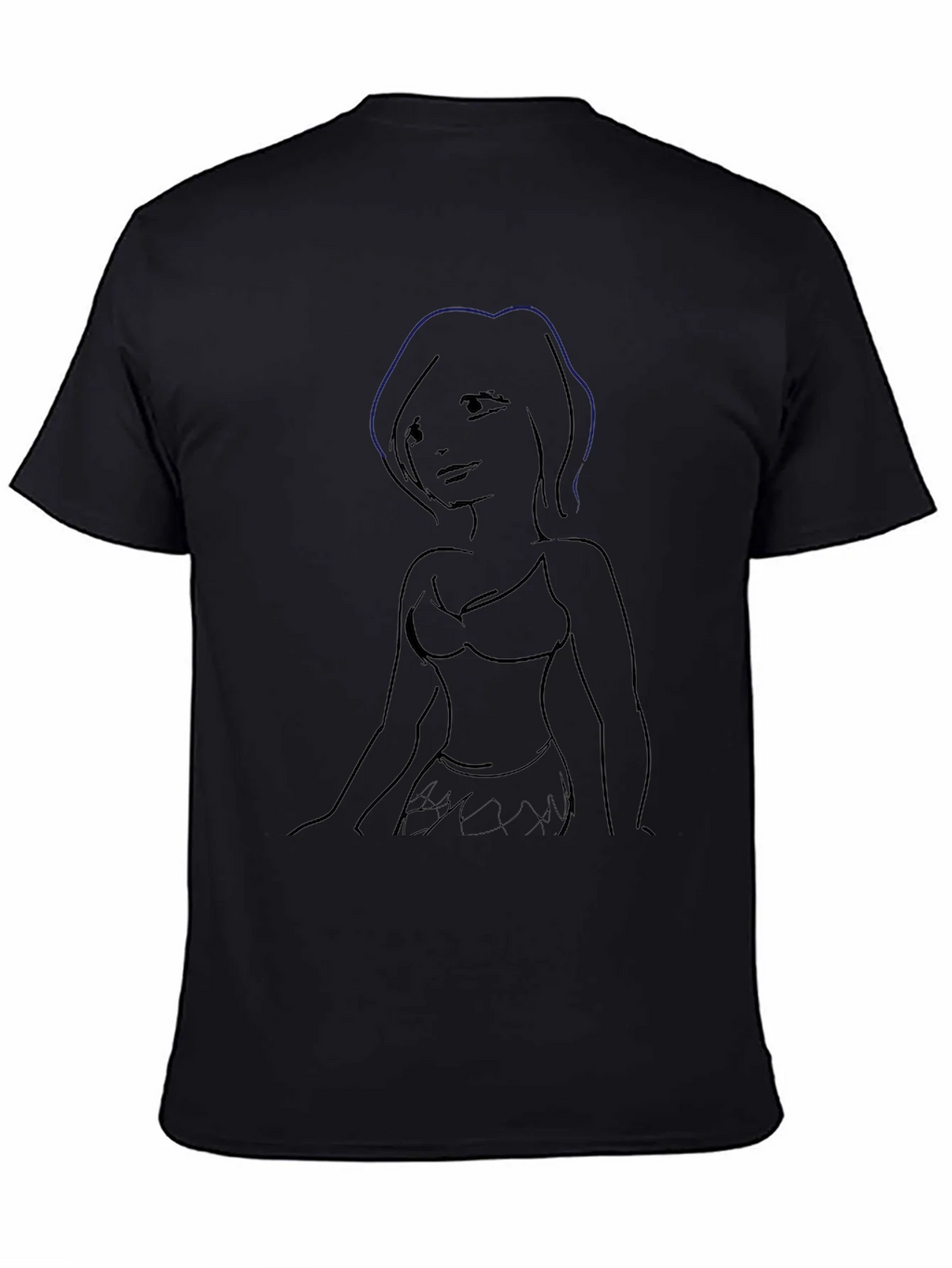 Sketch-Style Womans Silhouette Graphic Tee product image 7