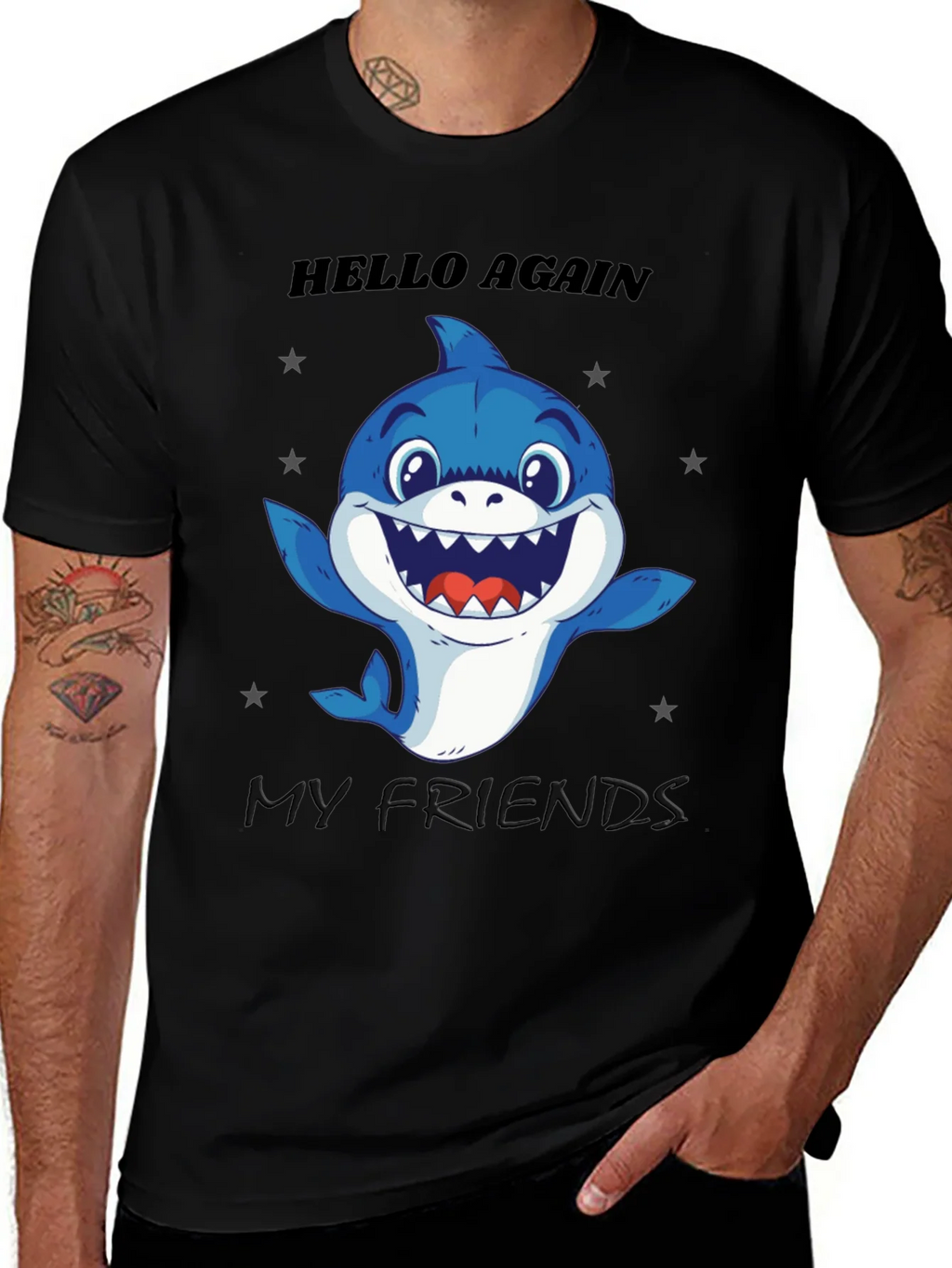 Hello Again Shark T-Shirt - Fun Graphic Tee product image 1
