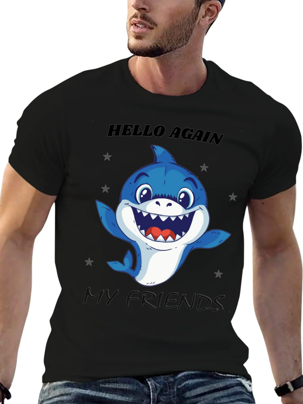 Hello Again Shark T-Shirt - Fun Graphic Tee product image 9