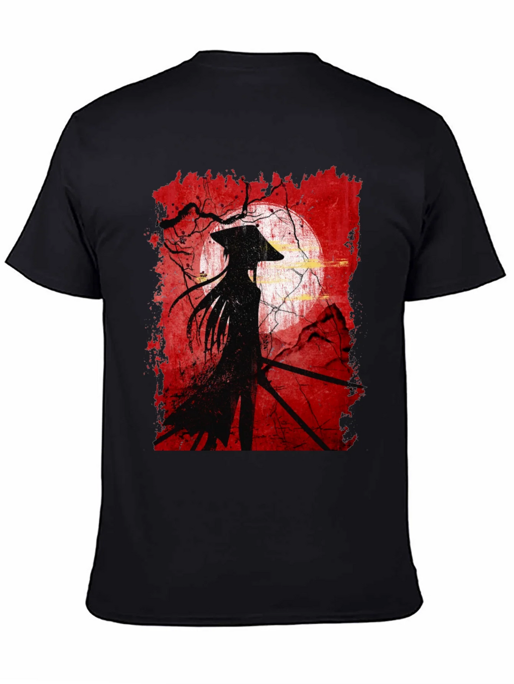 Samurai Silhouette Graphic Tee - Mens Black T-Shirt product image 7