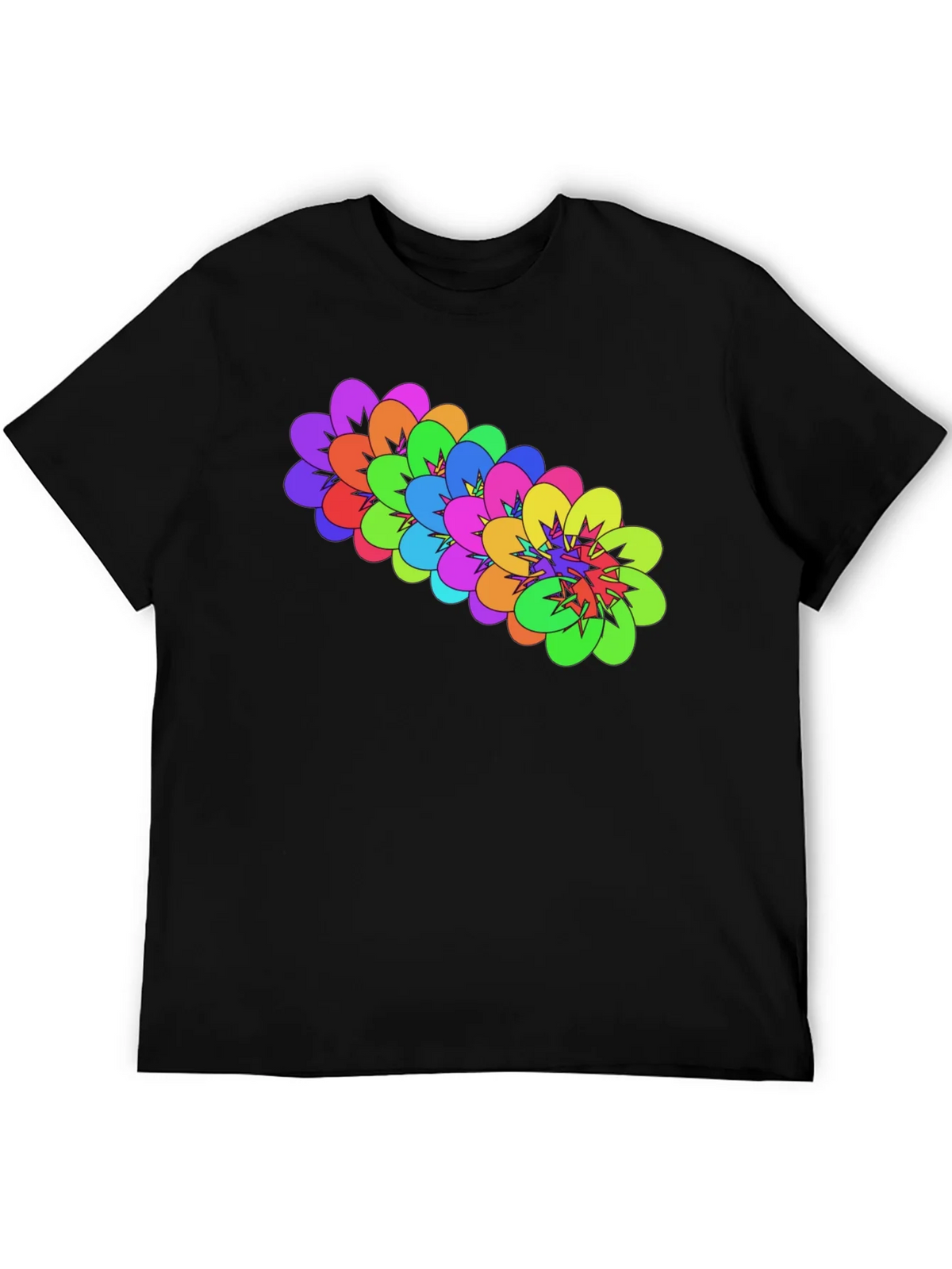 Colorful Floral Graphic Black T-Shirt product image 8