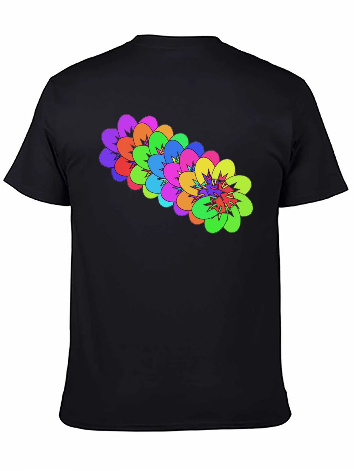 Colorful Floral Graphic Black T-Shirt product image 7