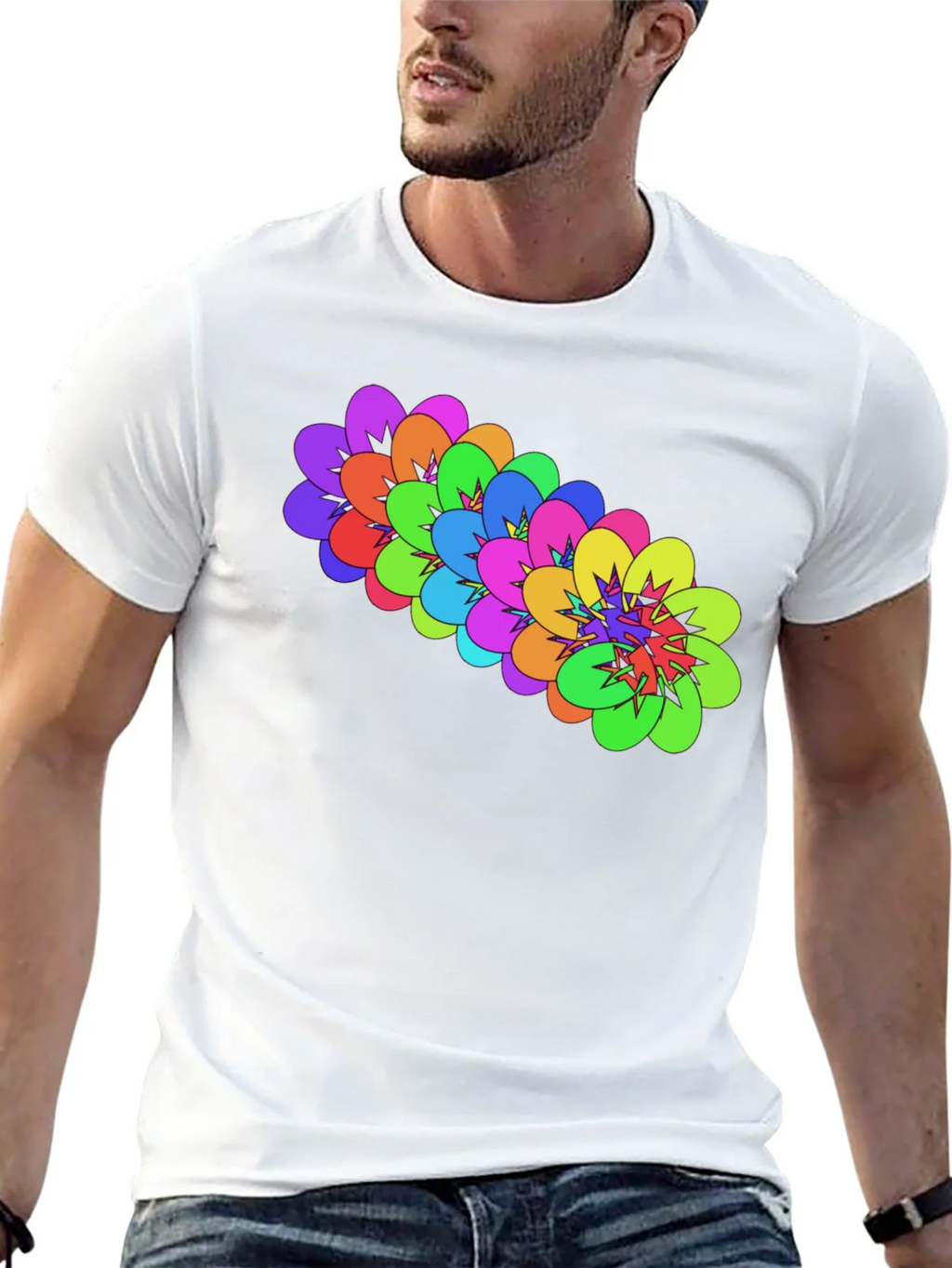Colorful Floral Graphic Black T-Shirt product image 4