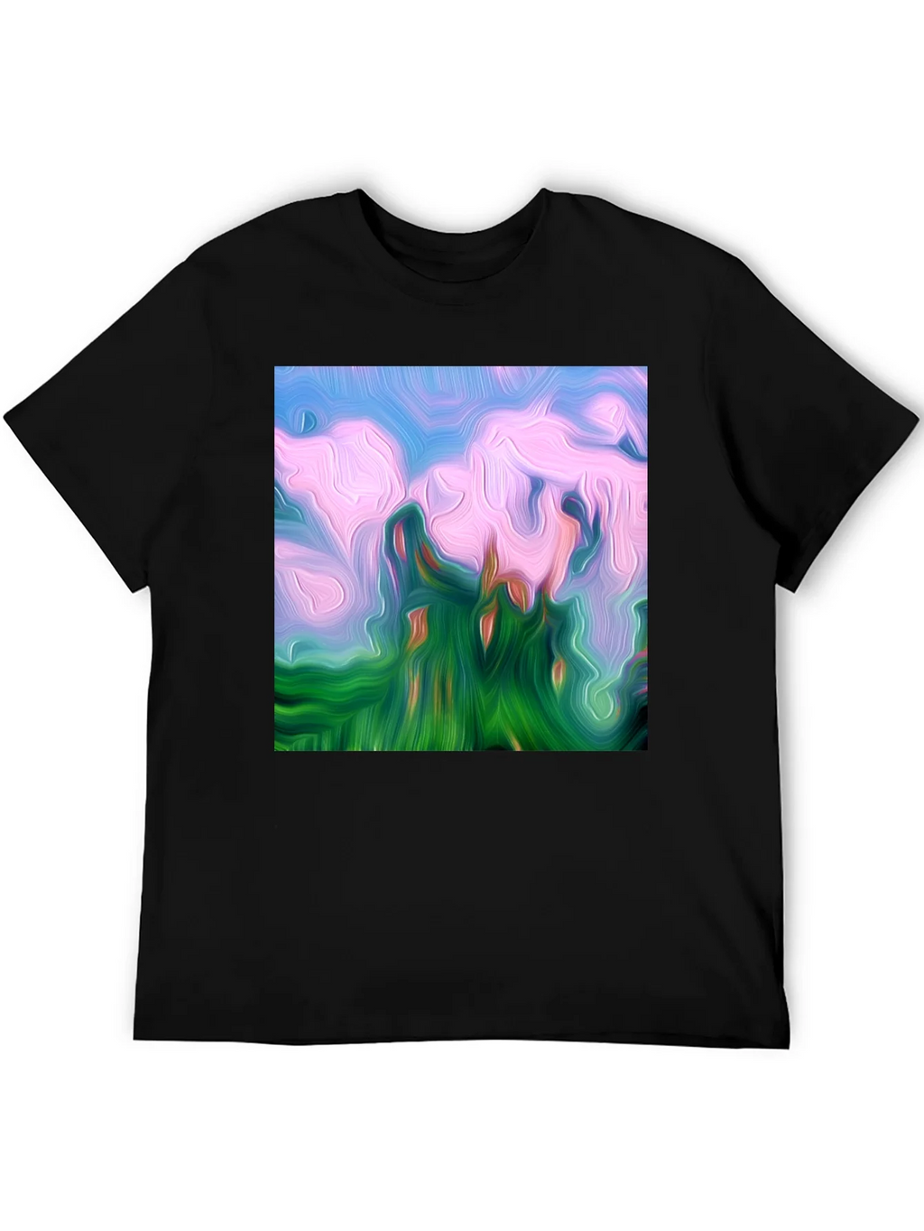 Abstract Landscape Graphic Tee - Artistic Black T-Shirt product image 8
