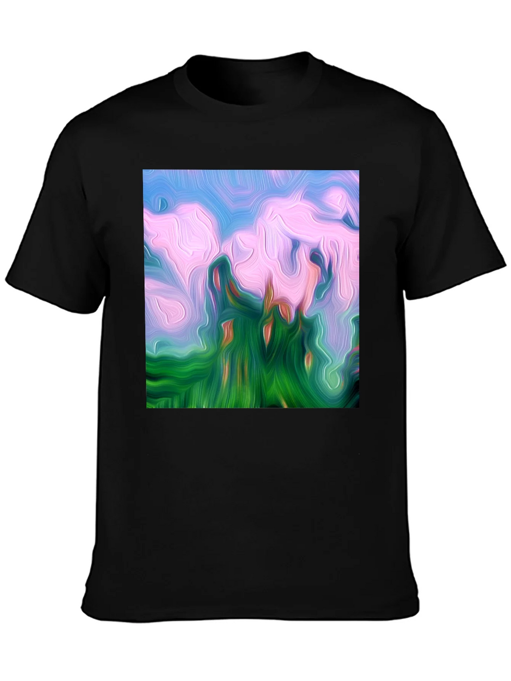 Abstract Landscape Graphic Tee - Artistic Black T-Shirt product image 6