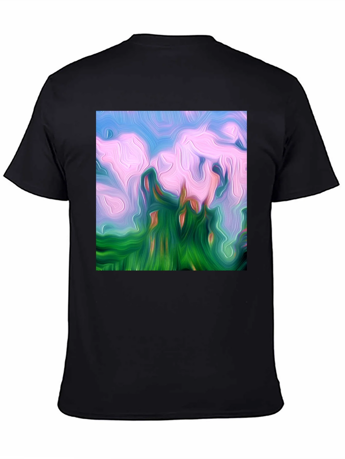 Abstract Landscape Graphic Tee - Artistic Black T-Shirt product image 7