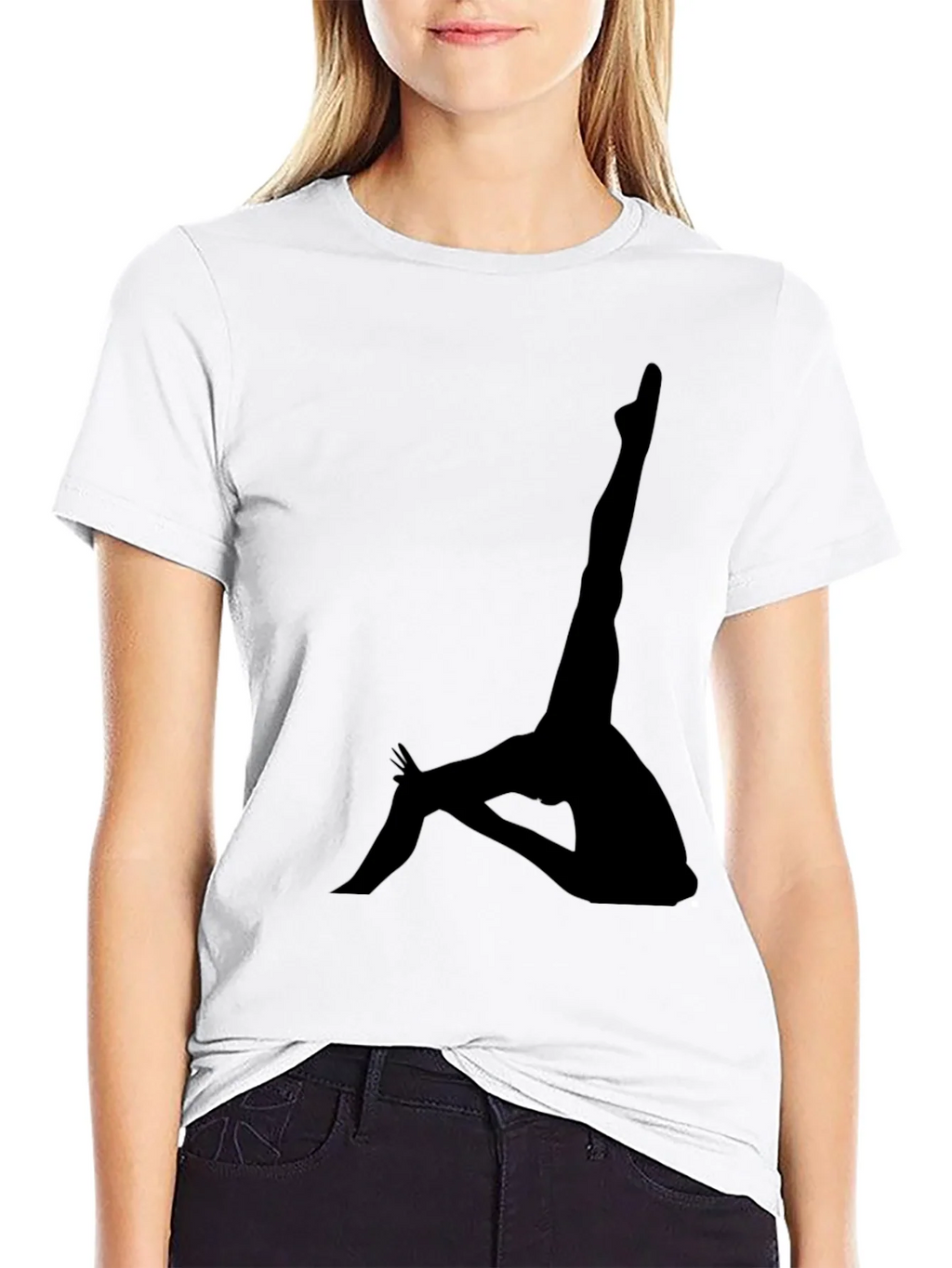 Silhouette Yoga Pose Black T-Shirt product image 11