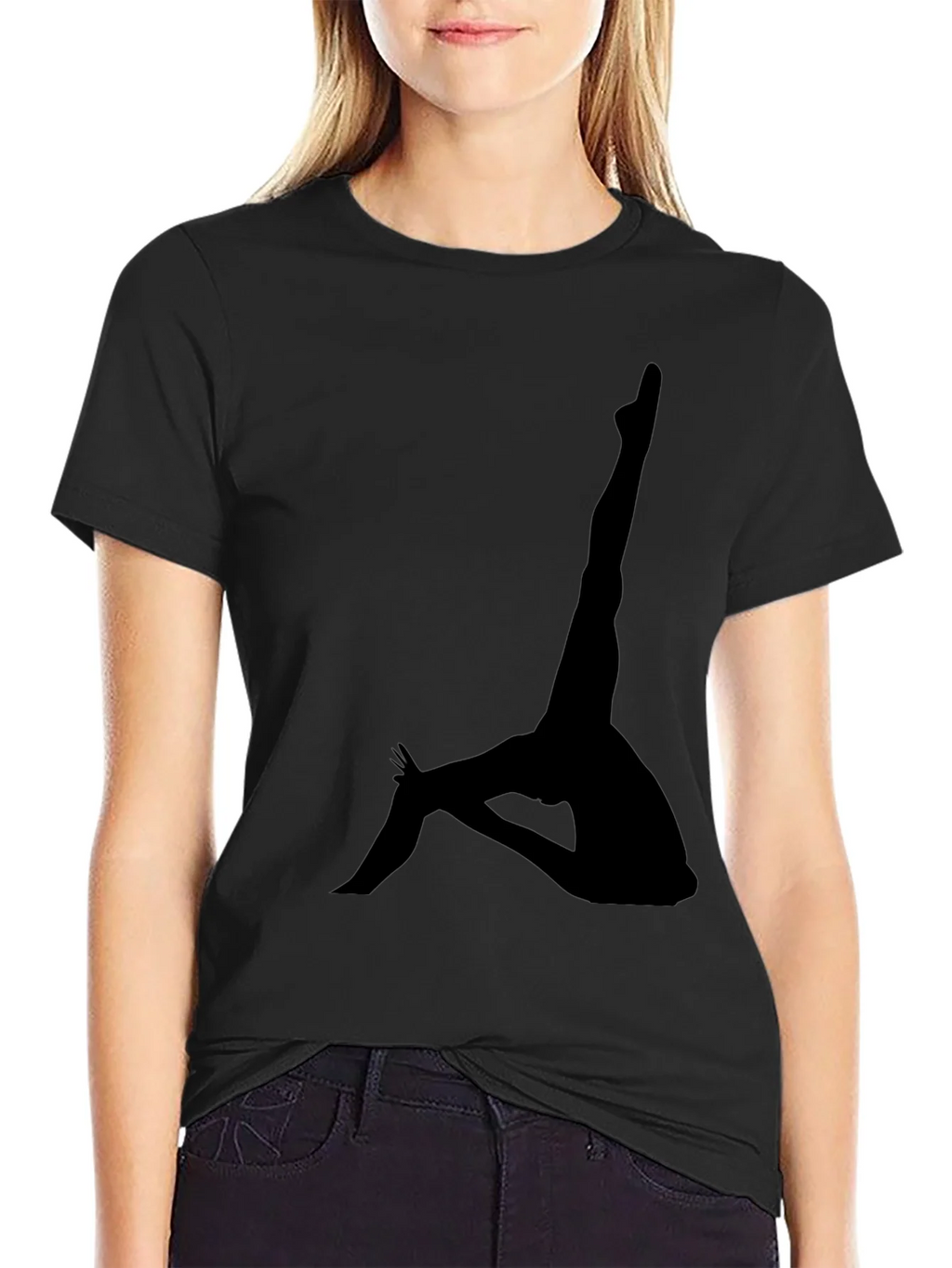 Silhouette Yoga Pose Black T-Shirt product image 5