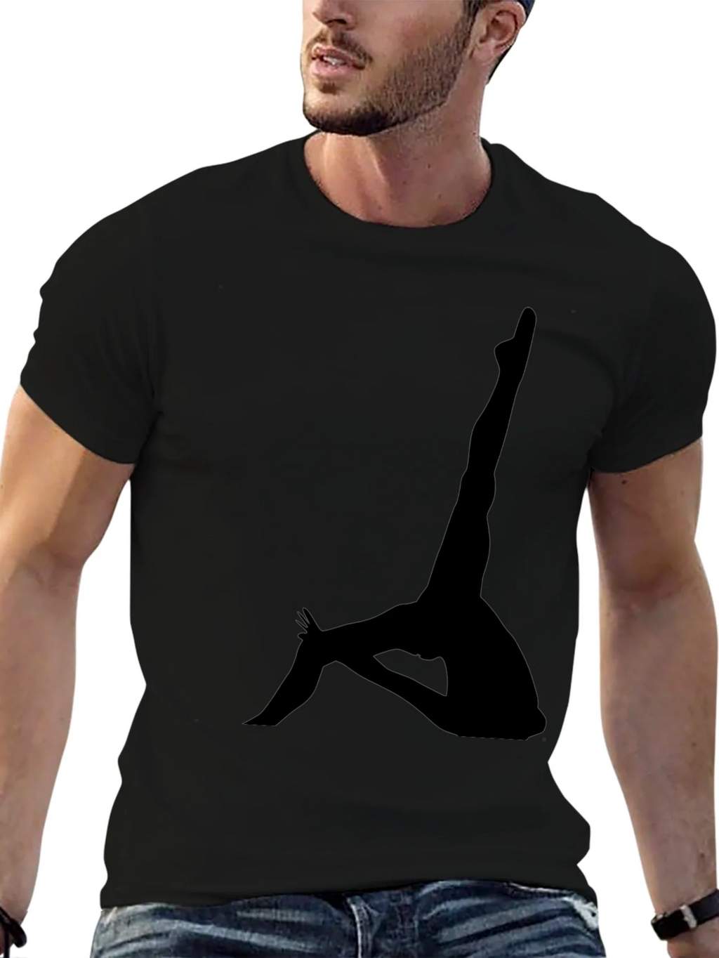 Silhouette Yoga Pose Black T-Shirt product image 9