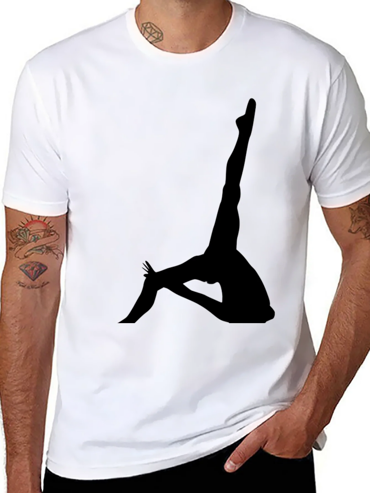 Silhouette Yoga Pose Black T-Shirt product image 10