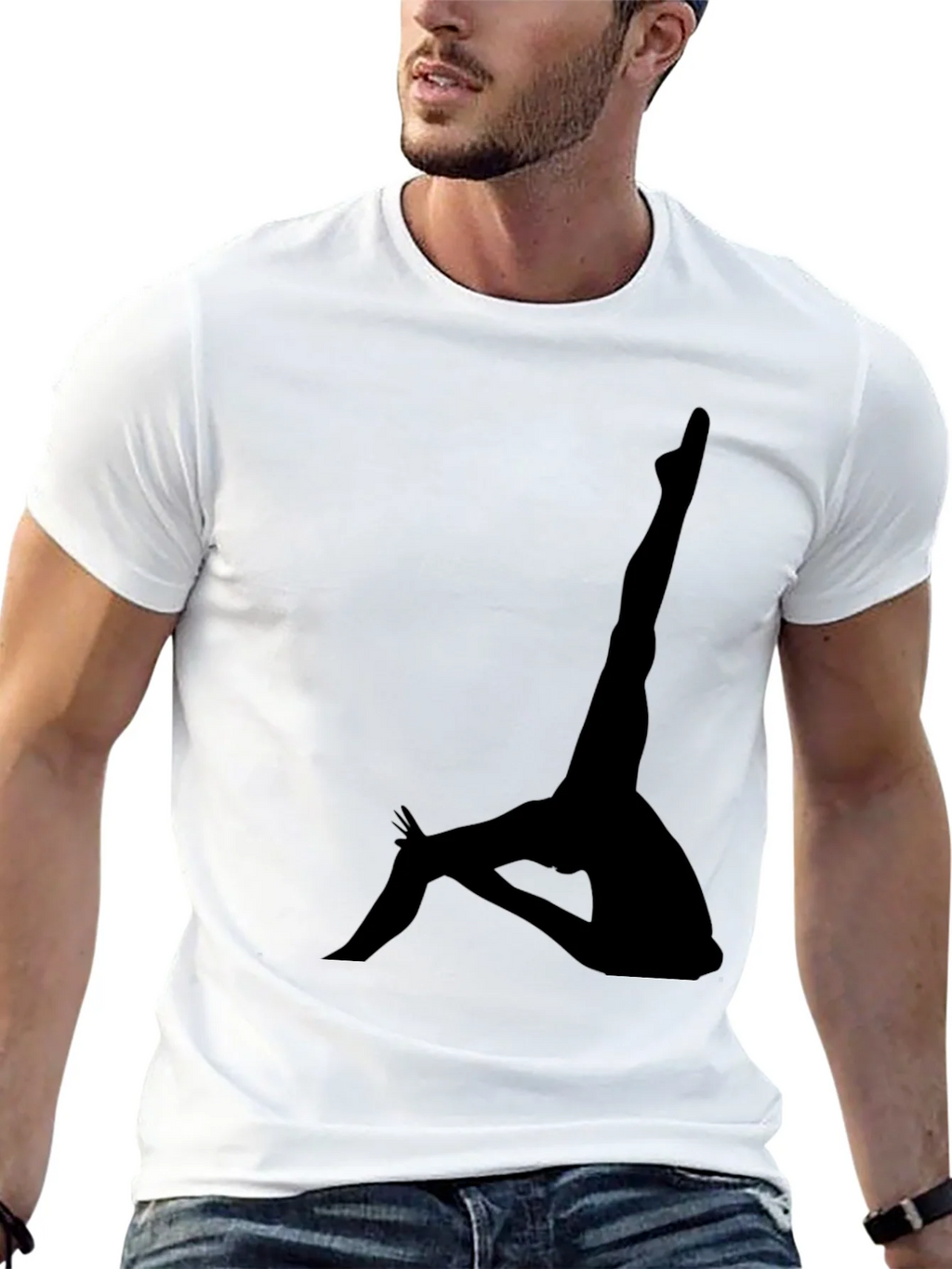 Silhouette Yoga Pose Black T-Shirt product image 4