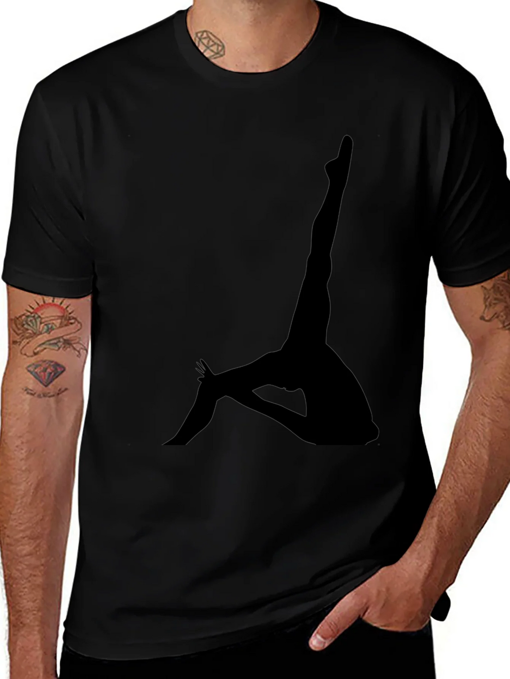 Silhouette Yoga Pose Black T-Shirt product image 1