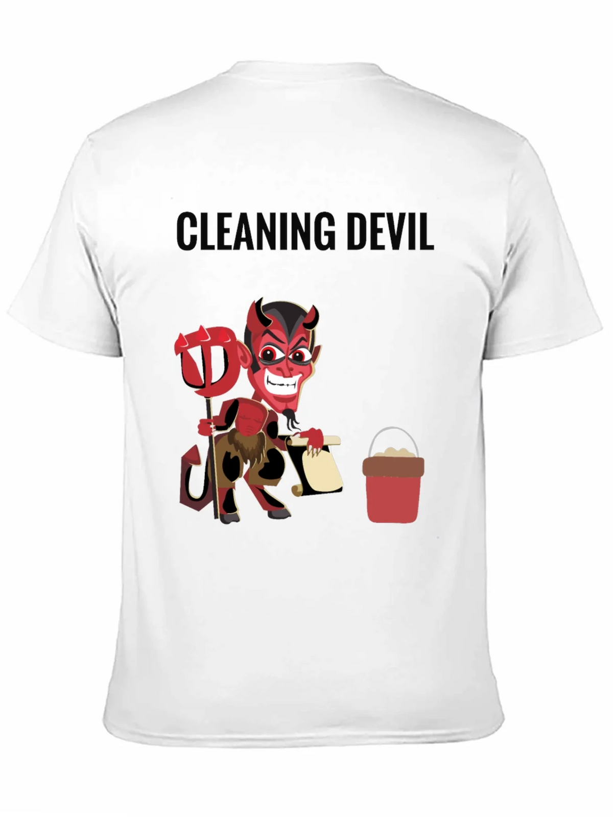 Cleaning Devil T-Shirt - Funny Cartoon Graphic Tee product image 2