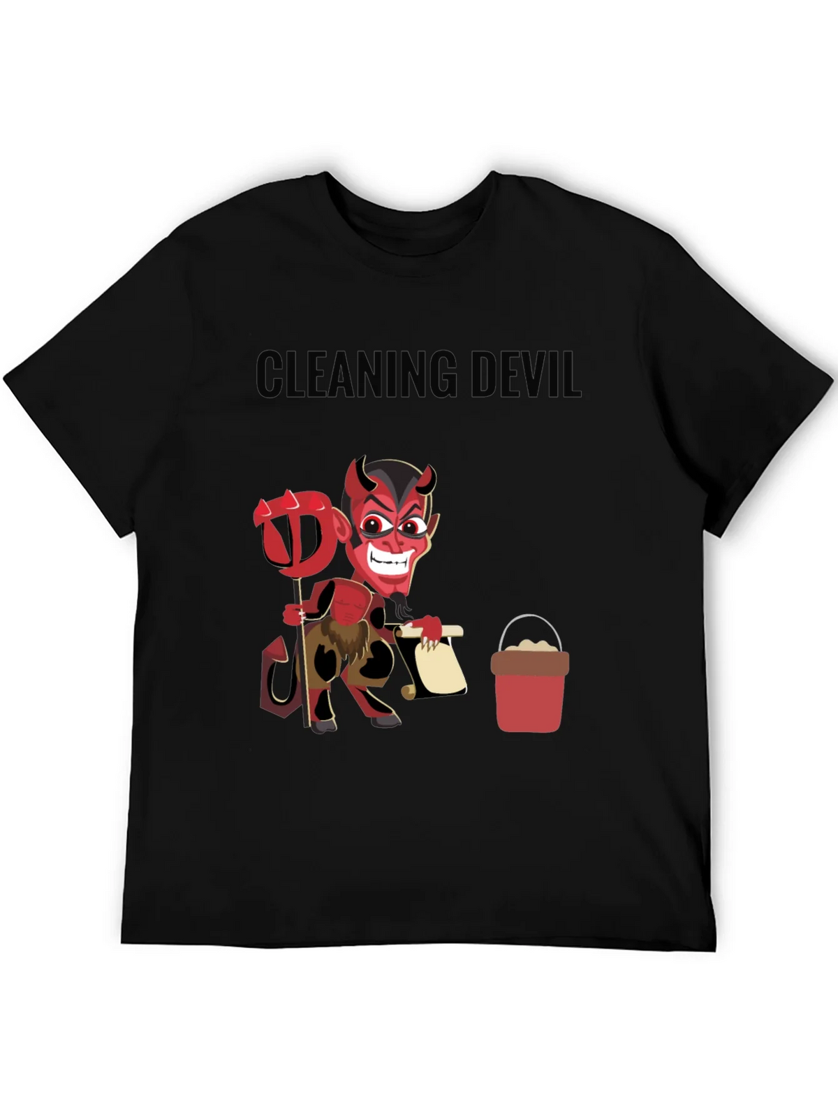 Cleaning Devil T-Shirt - Funny Cartoon Graphic Tee product image 8
