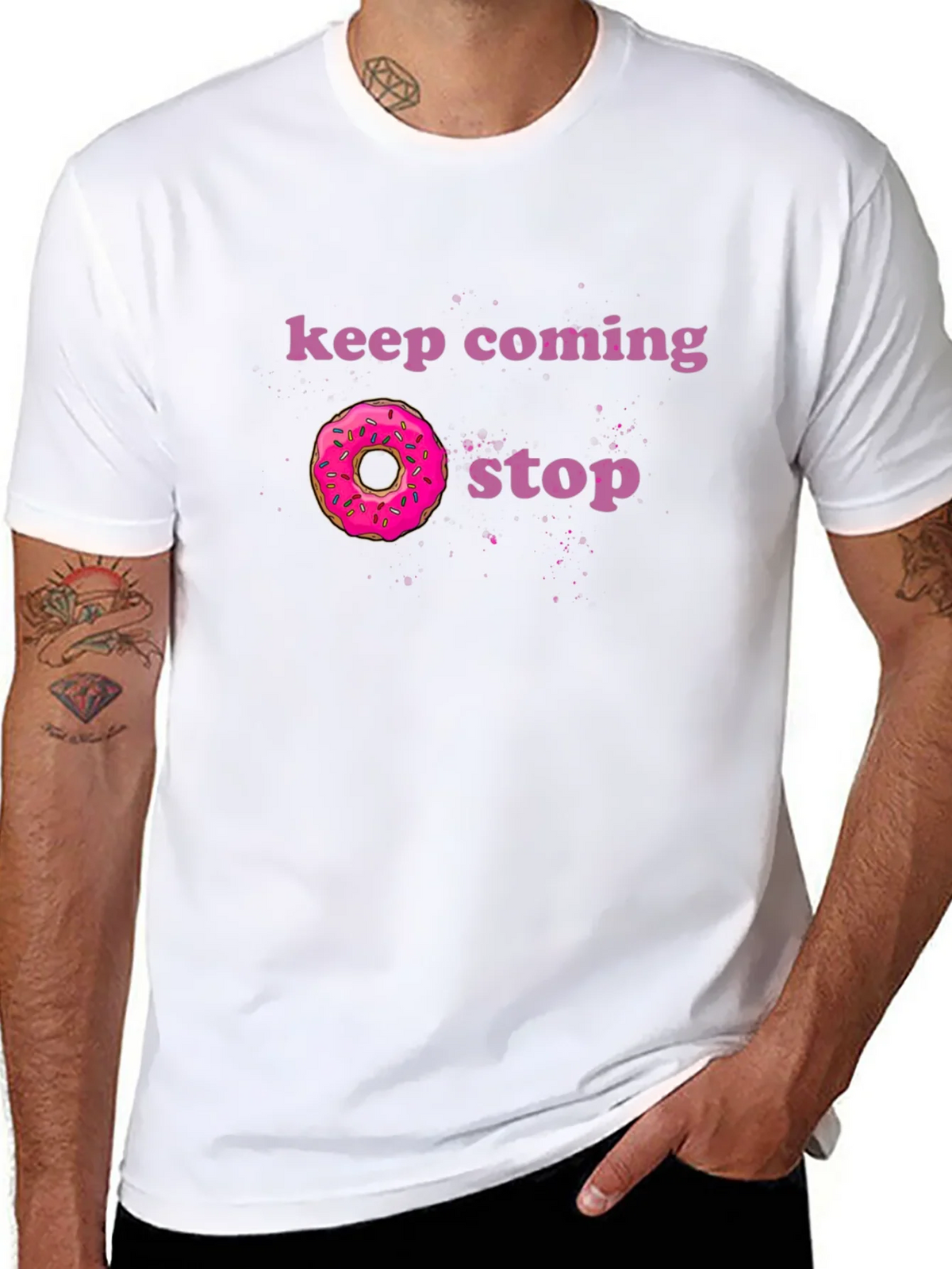 Keep Coming Donut Stop Funny Graphic Tee product image 10