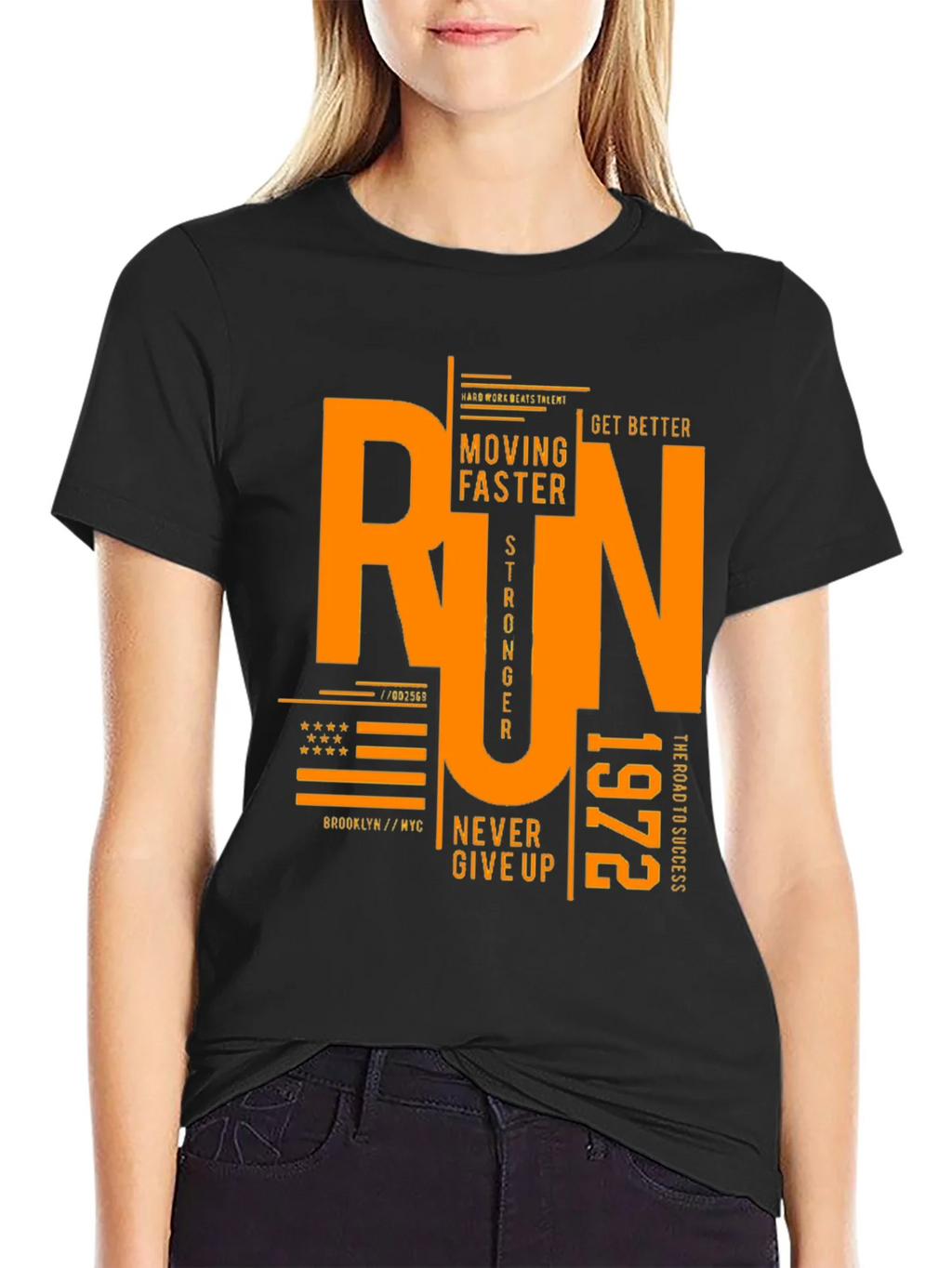 Run Graphic Print Black T-Shirt product image 5