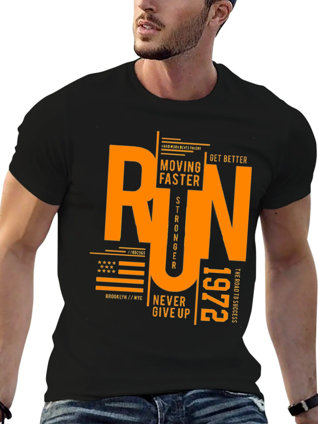 Run Graphic Print Black T-Shirt product image 9
