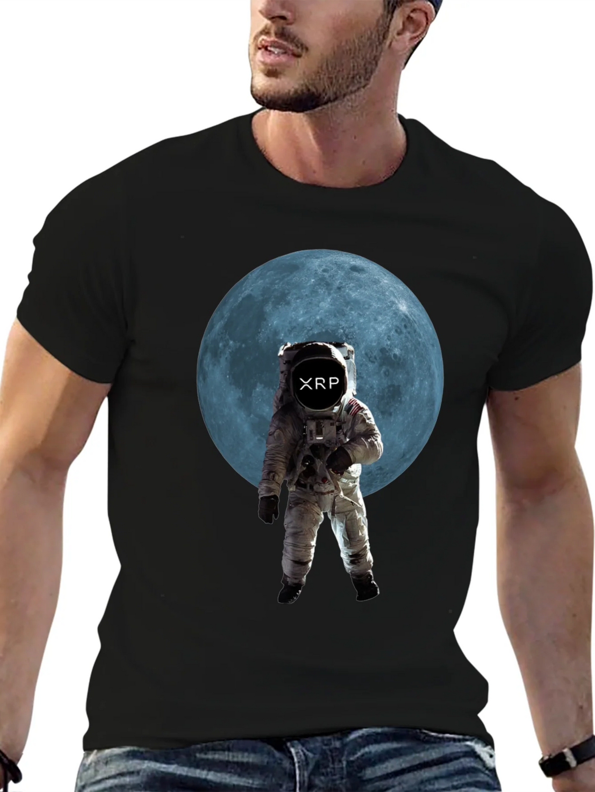 Astronaut Moon XRP Black T-Shirt product image 9