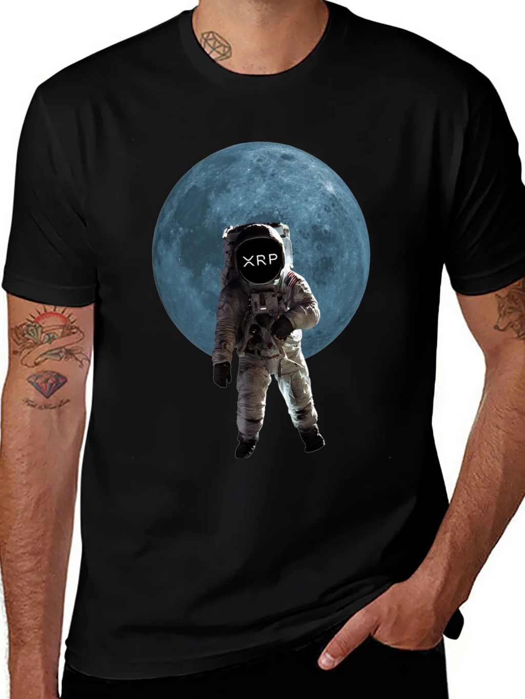Astronaut Moon XRP Black T-Shirt product image 1
