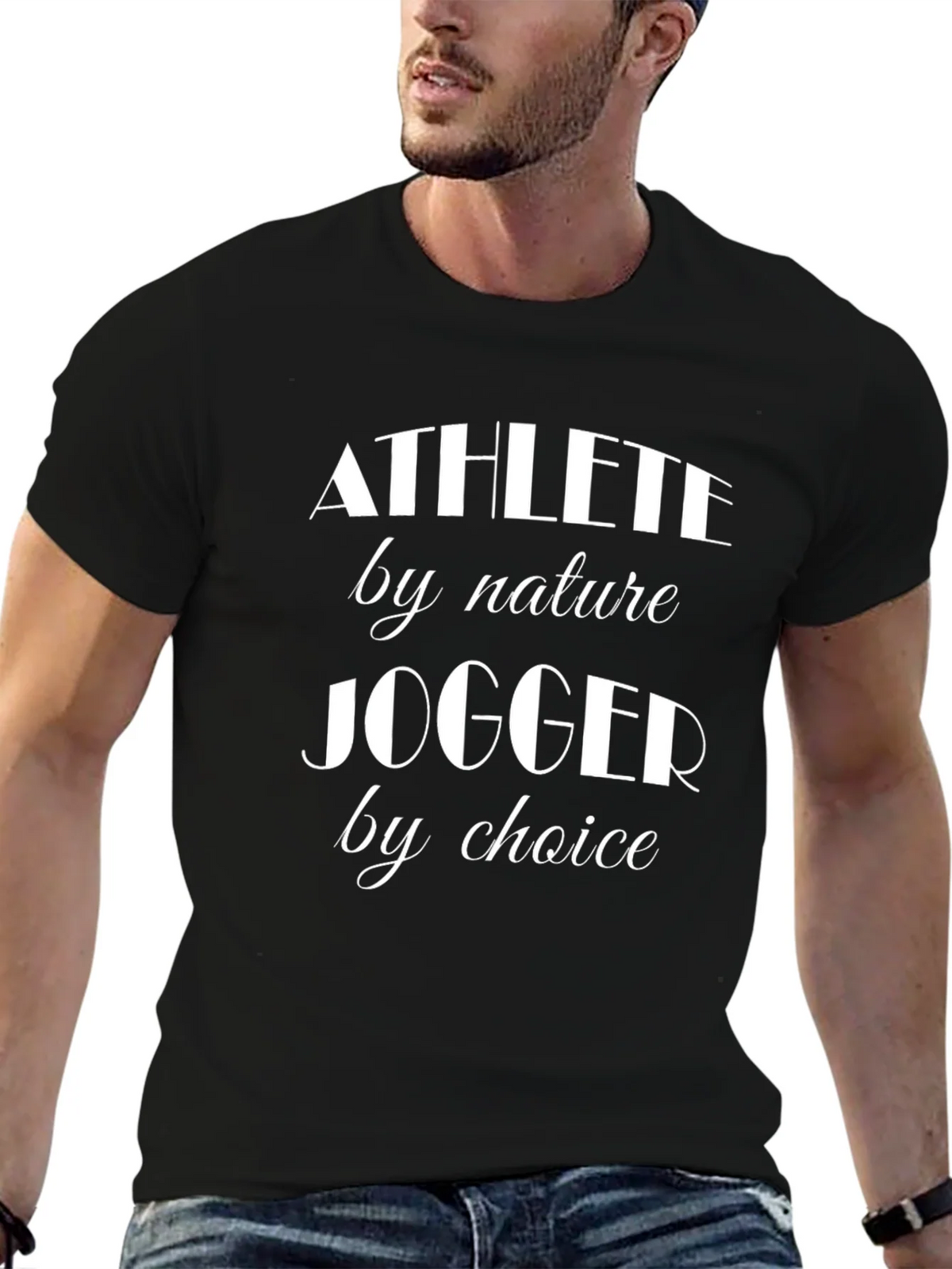 Athlete Jogger T-Shirt - Black Casual Tee product image 9