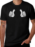 Thumbs Up Graphic Print Black T-Shirt product image 1