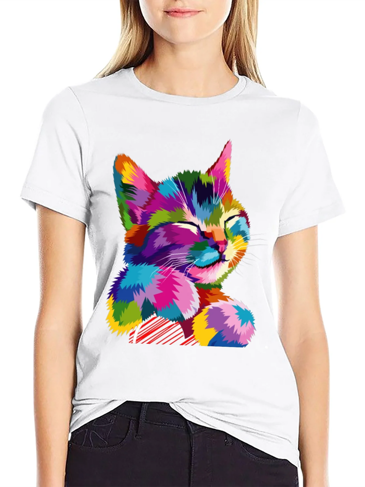 Colorful Cat Graphic T-Shirt - Stylish Mens Tee product image 11