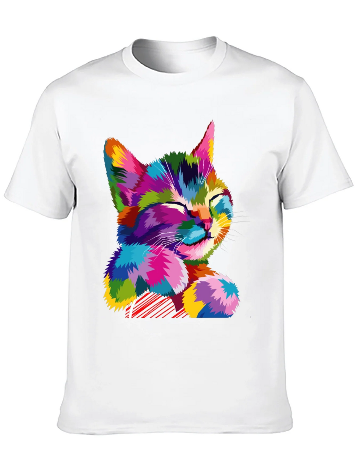Colorful Cat Graphic T-Shirt - Stylish Mens Tee product image 12