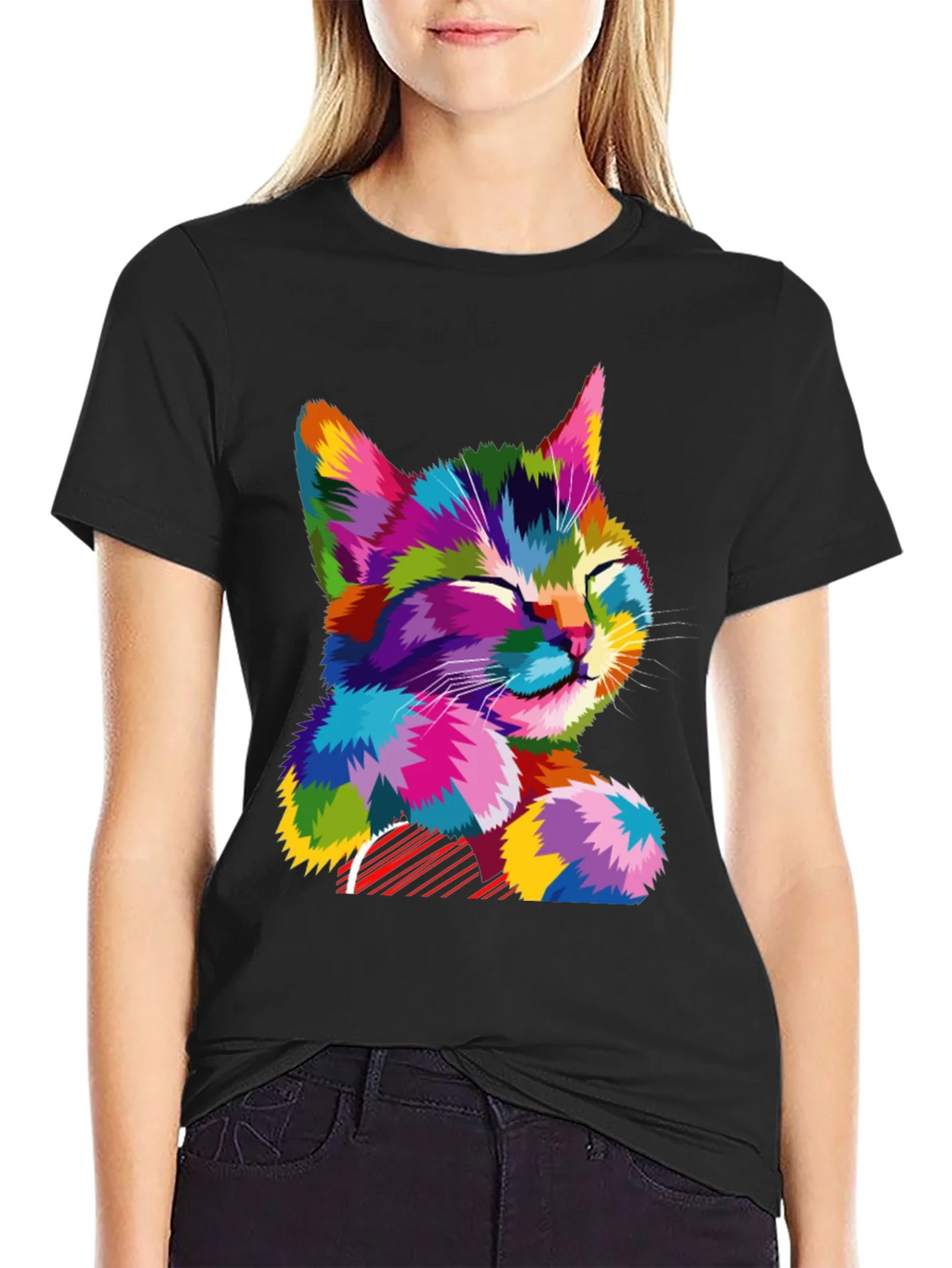 Colorful Cat Graphic T-Shirt - Stylish Mens Tee product image 5