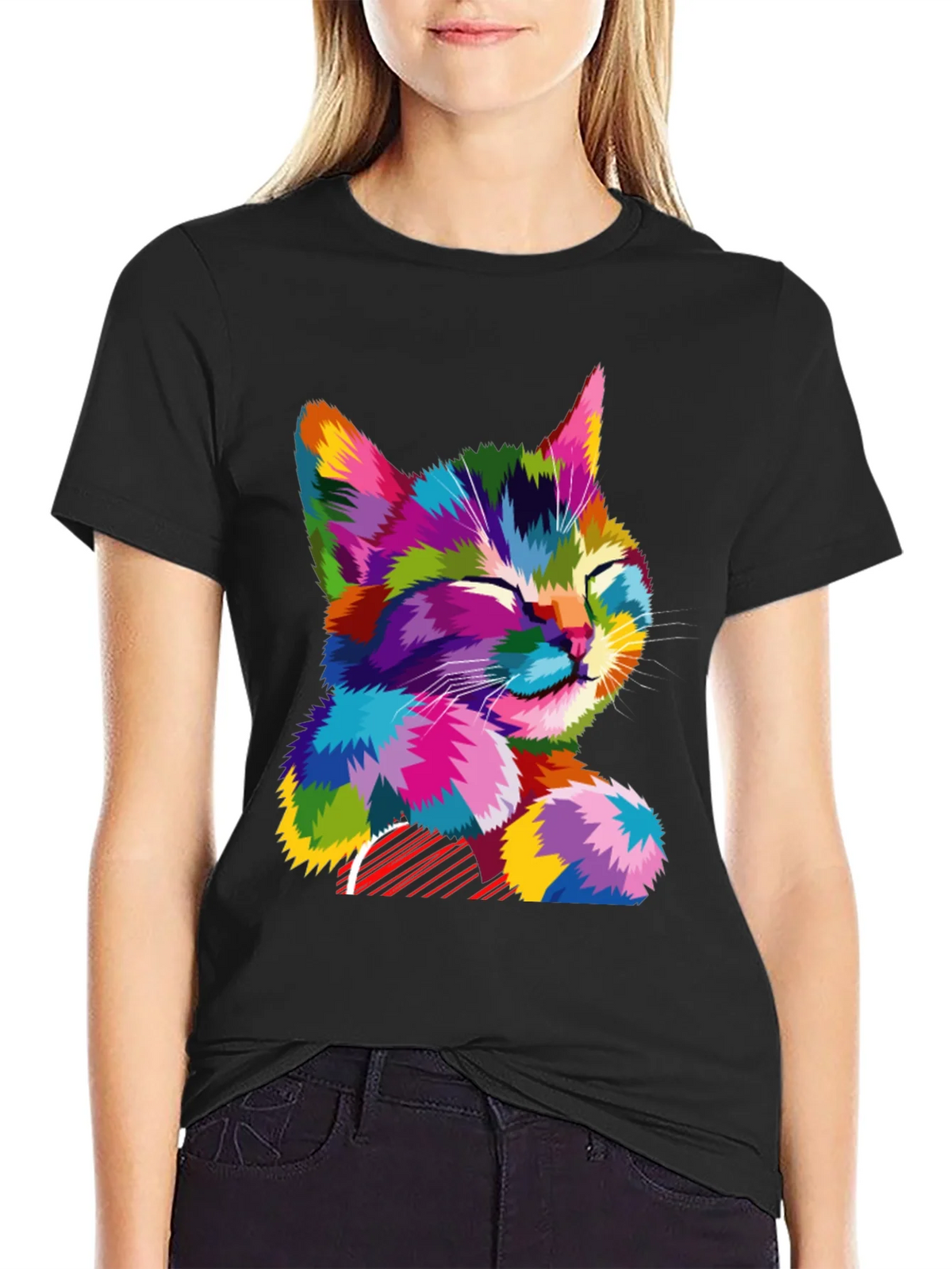 Colorful Cat Graphic T-Shirt - Stylish Mens Tee product image 5