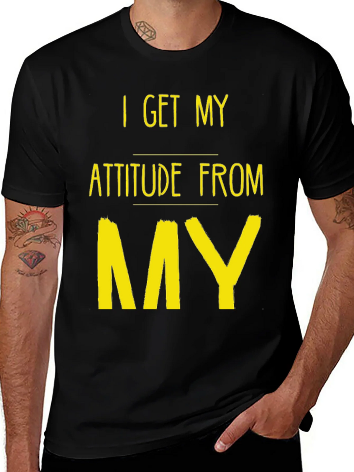 Attitude Source Tee: Black Crew Neck Graphic T-Shirt product image 1