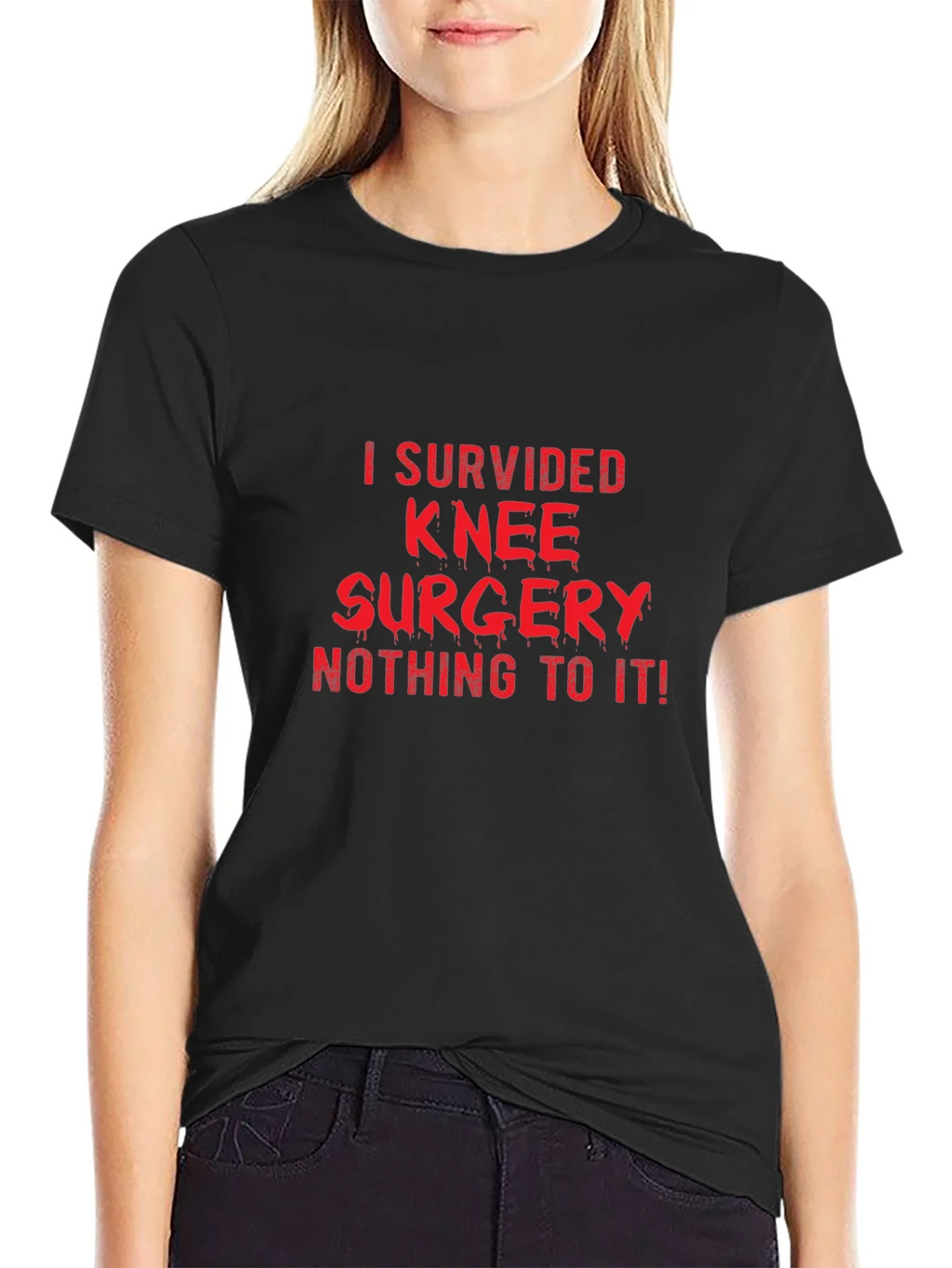 Knee Surgery Survivor Black T-Shirt product image 5
