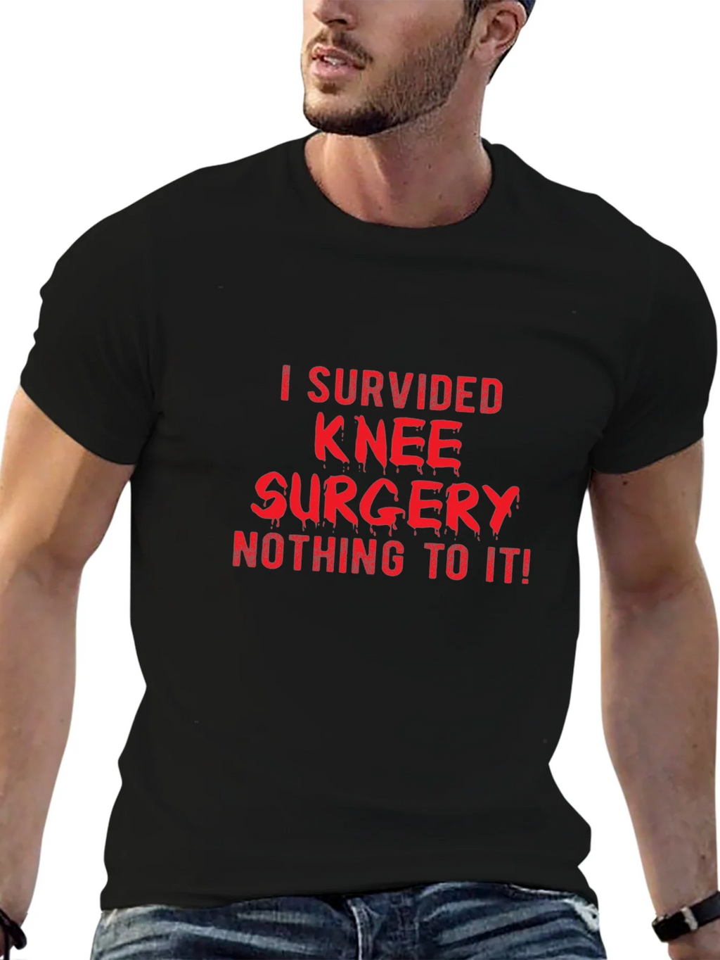 Knee Surgery Survivor Black T-Shirt product image 9