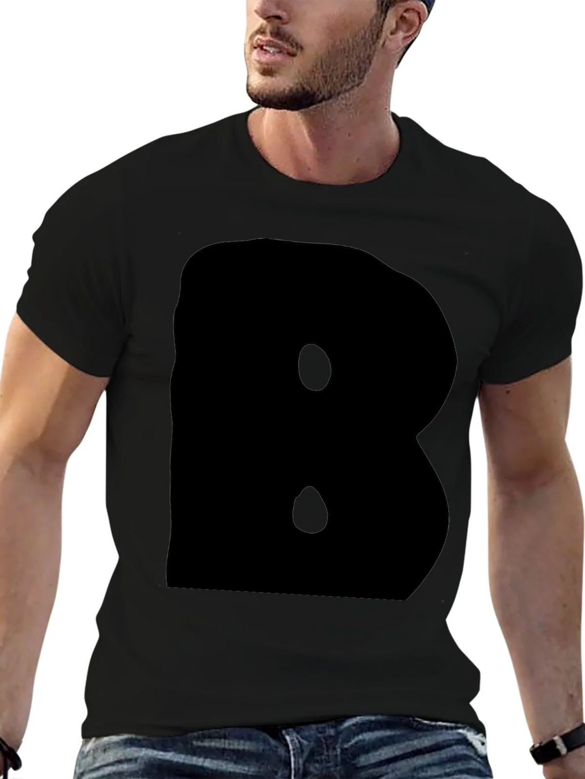 Bold Black Tee - Statement Letter B Design product image 9