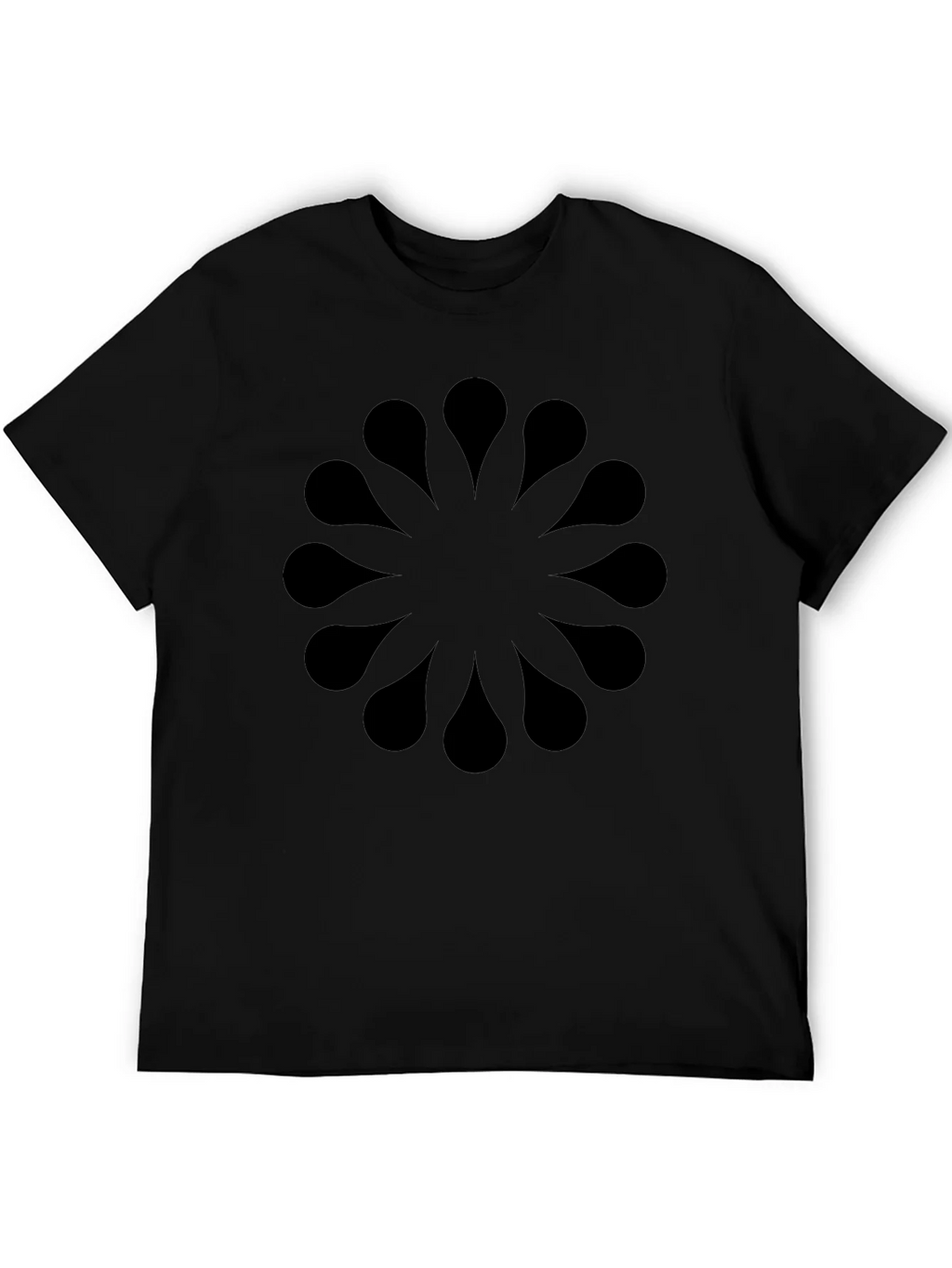 Abstract Floral Pattern Black T-Shirt product image 8