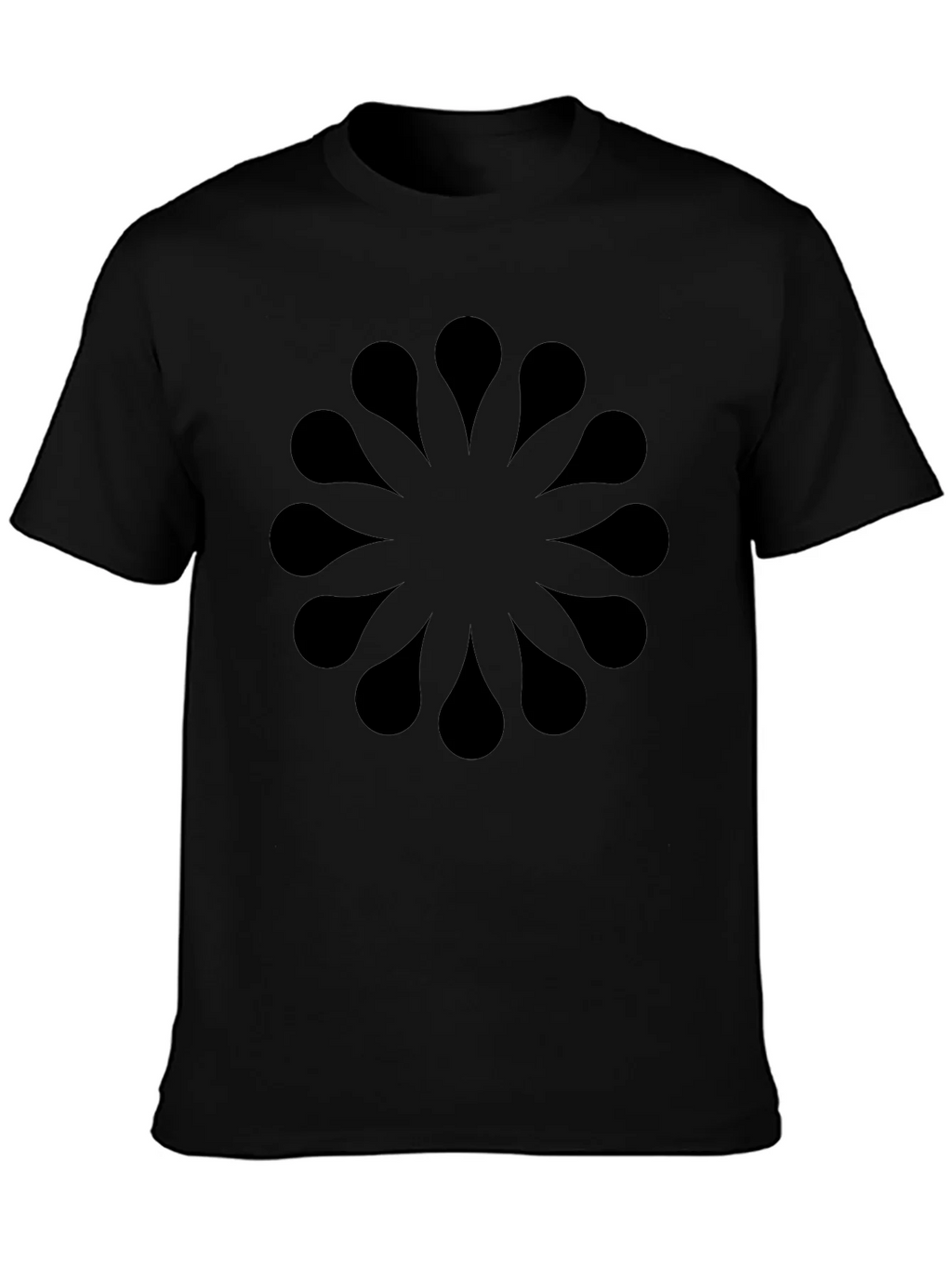 Abstract Floral Pattern Black T-Shirt product image 6