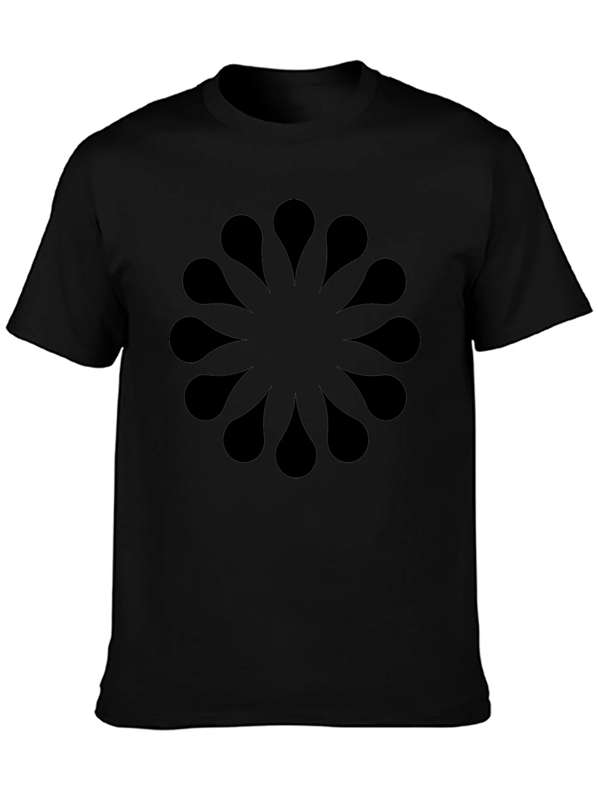 Abstract Floral Pattern Black T-Shirt product image 6