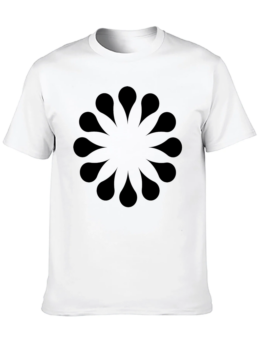 Abstract Floral Pattern Black T-Shirt product image 12