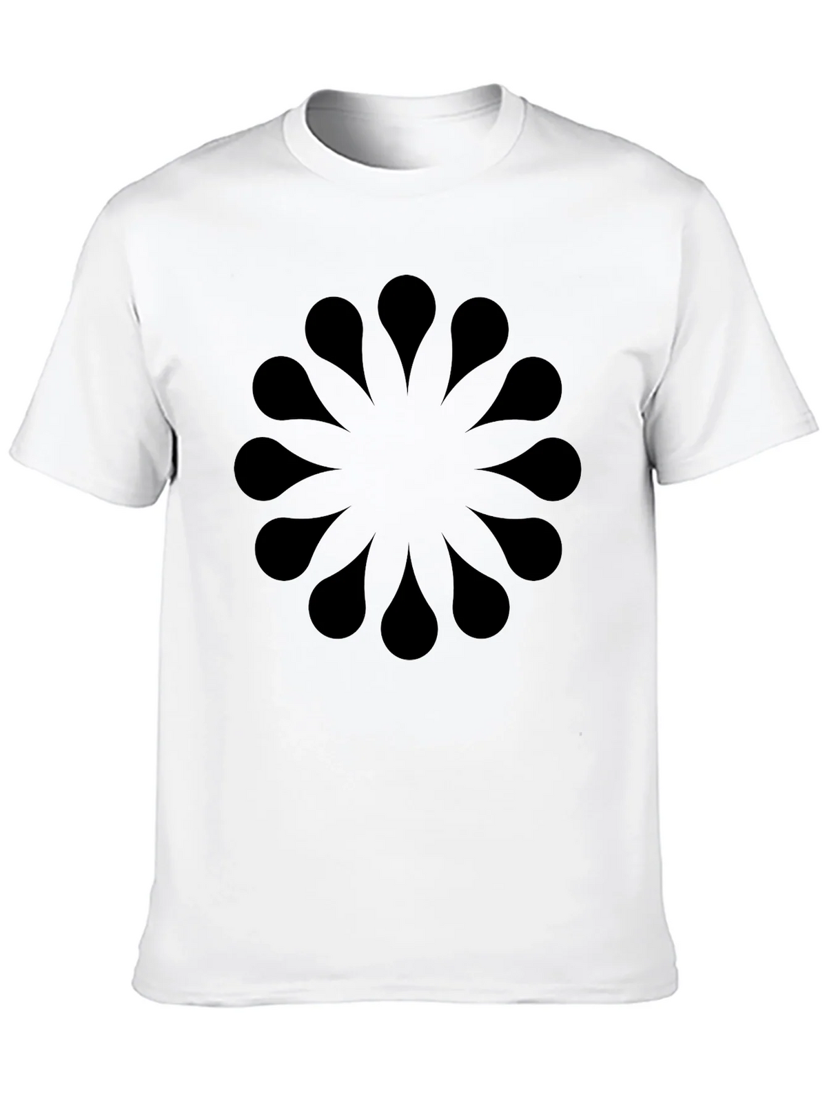 Abstract Floral Pattern Black T-Shirt product image 12