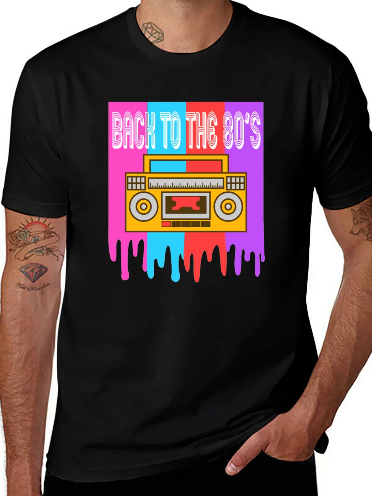Retro 80s Boombox Graphic Tee product image 1