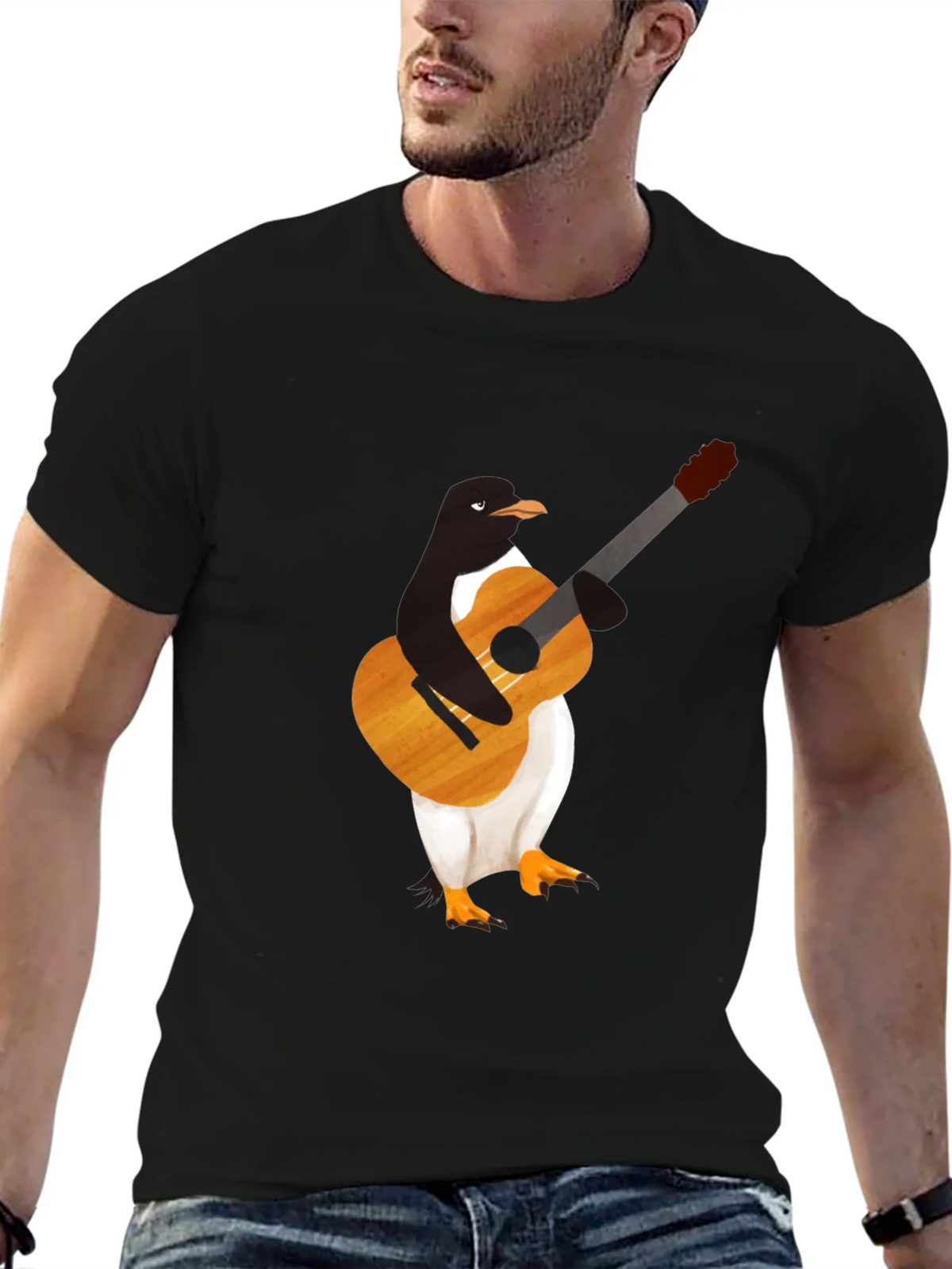 Penguin Guitar Player T-Shirt - Cool Graphic Tee product image 9