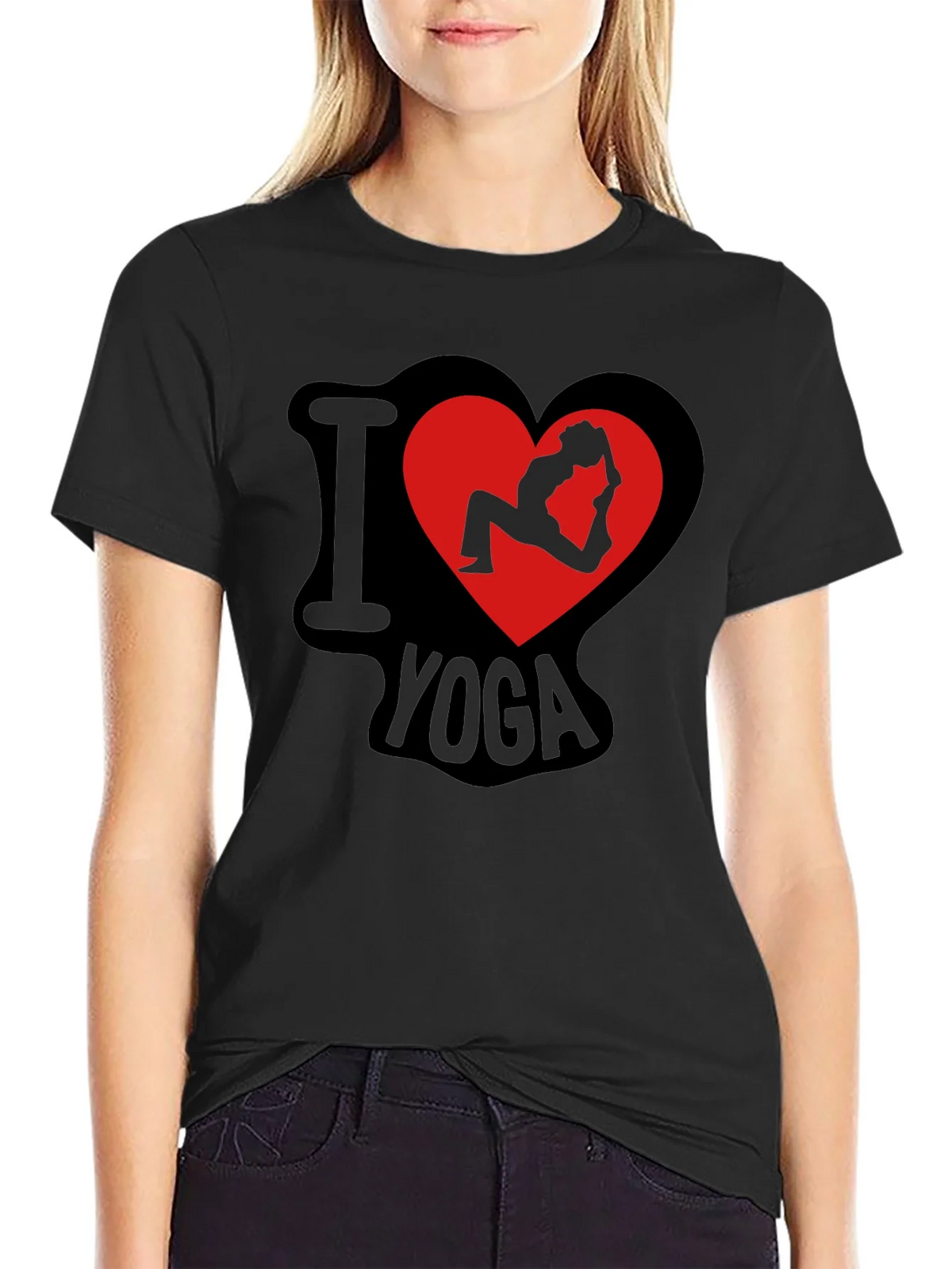 I Love Yoga T-Shirt - Pose Heart Design product image 5
