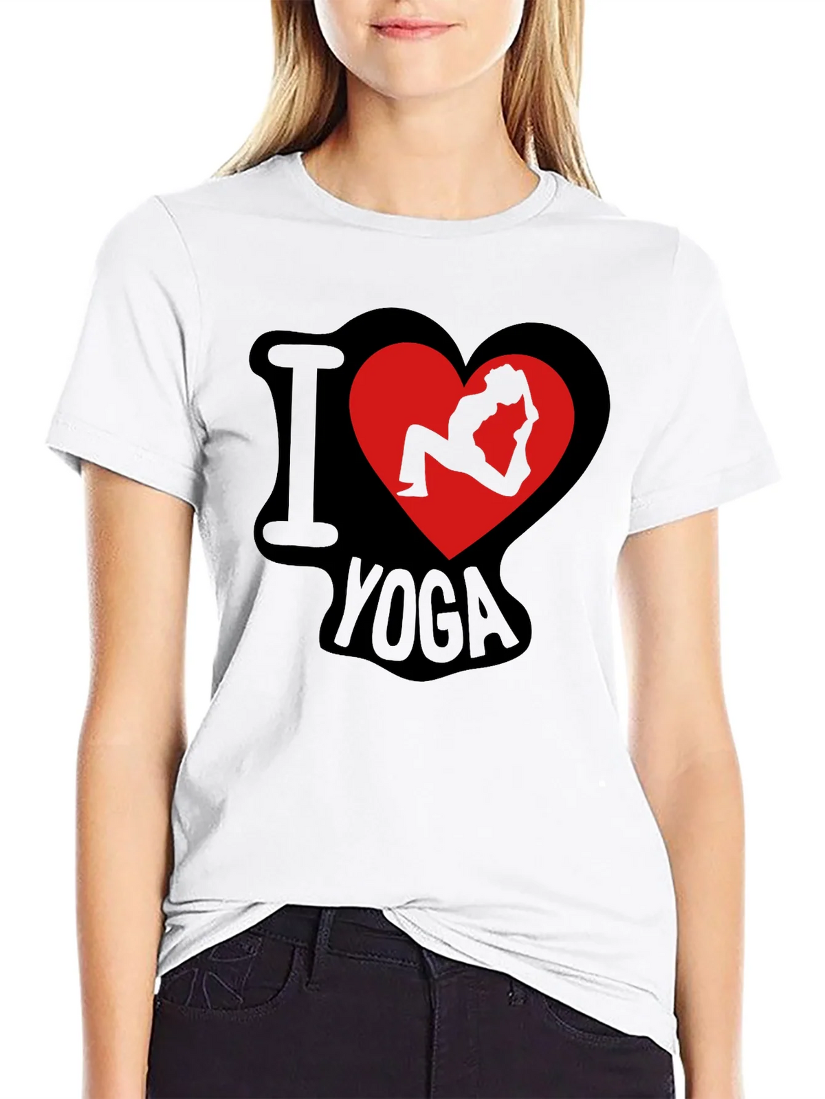 I Love Yoga T-Shirt - Pose Heart Design product image 11
