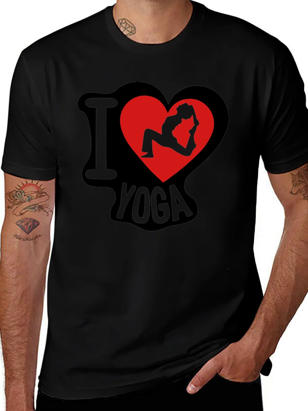 I Love Yoga T-Shirt - Pose Heart Design product image 1