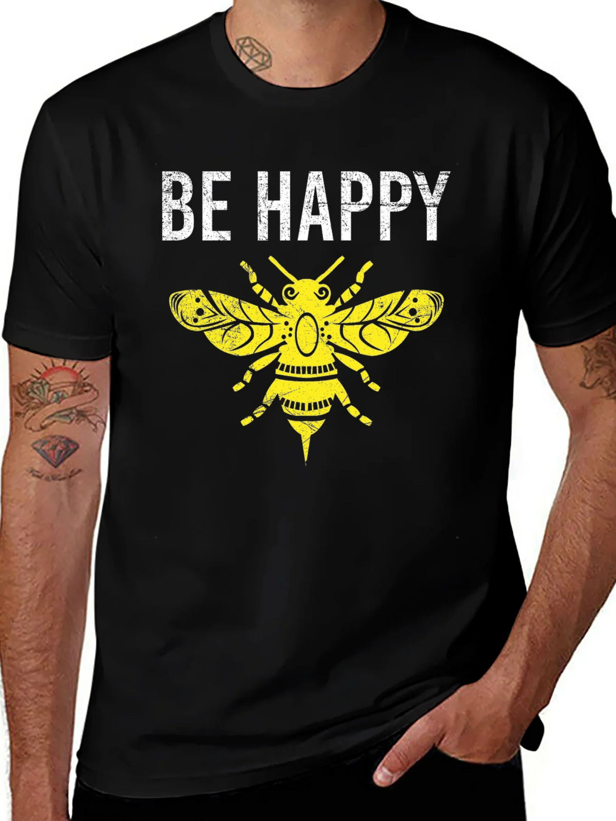 Be Happy Bee Graphic T-Shirt product image 1