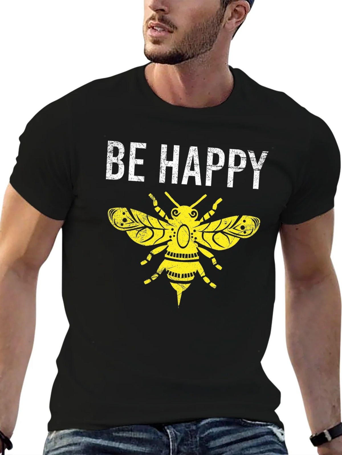 Be Happy Bee Graphic T-Shirt product image 9